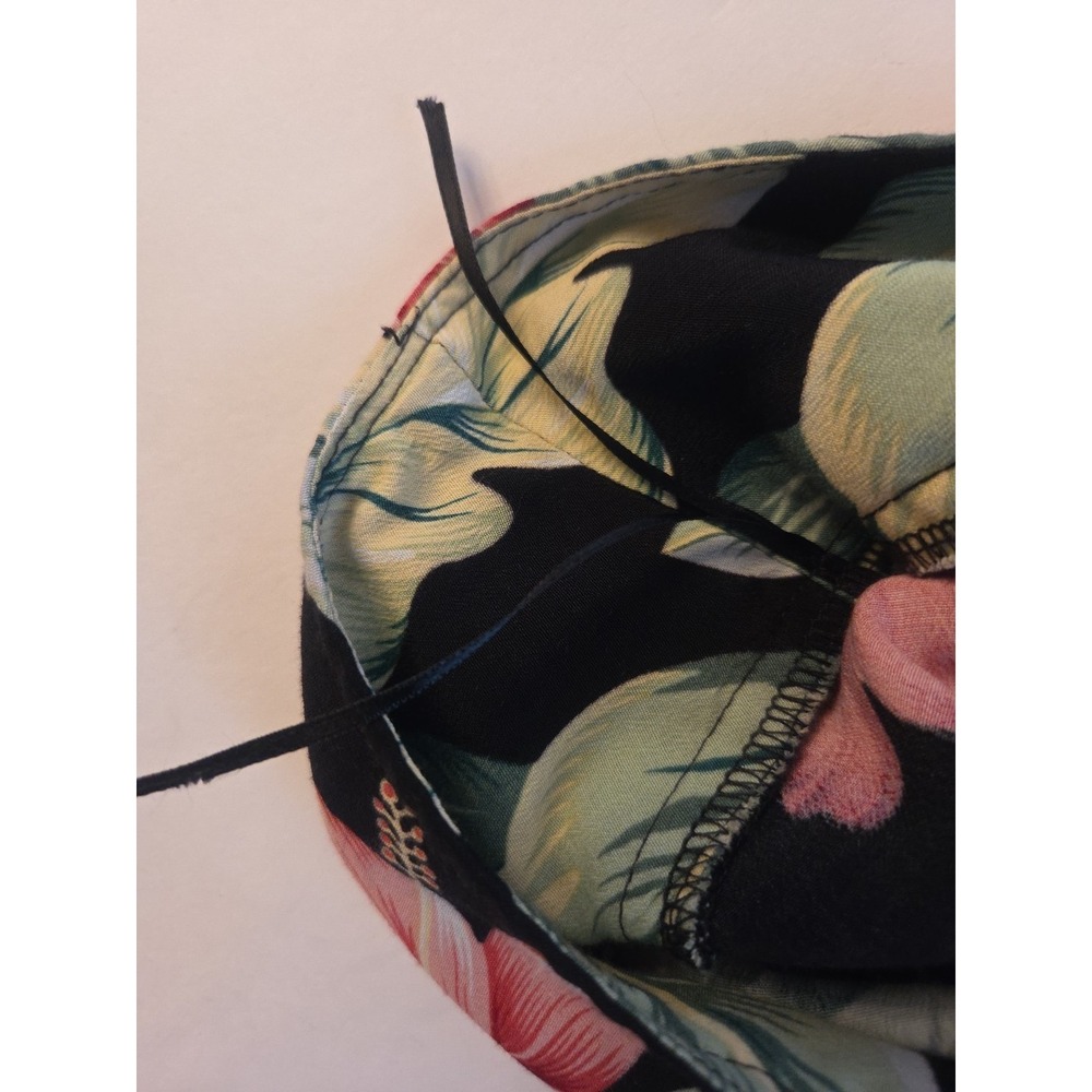 Kaua'iana Hawaiian Dress Tropical Palm Rayon Flare Black Floral Sz XS - Picture 9 of 11